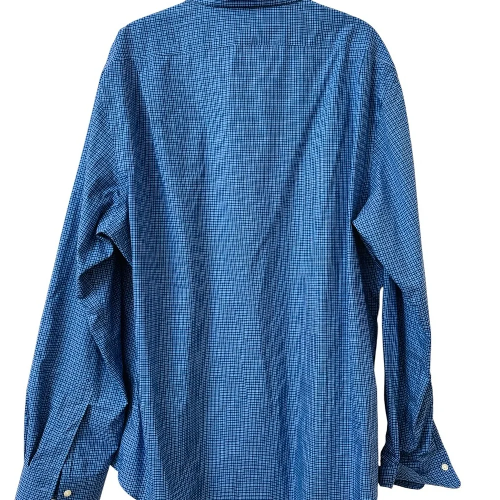 Polo Ralph Lauren Slim Fit Easy Care Blue Check Button Down Shirt Men’s XXL